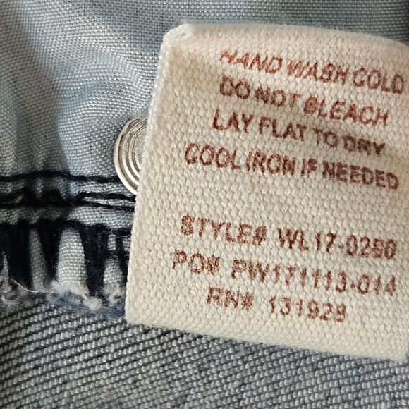 WISHLIST Denim JeanMini Skirt Frayed JR sz Large or Womens SMALL / MEDIUM - Picture 8 of 8